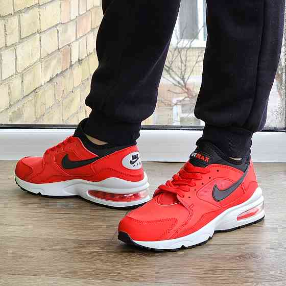 Чоловічі Червоні Кросівки Nike Air Max 93 Шкіряні Найк (розміри: 41,42,43,44,45) Відео Огляд Дніпро