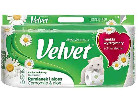 Velvet туалетний папір Camomile&Aloe 8 рулонів 3 шари 150 відривів Гостомель
