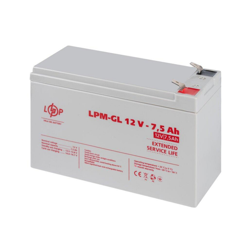 Аккумулятор гелевый LPM-GL 12V - 7.5 Ah Киев - изображение 4