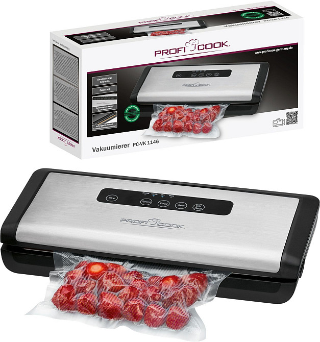 Вакуумный упаковщик мощность всасывания 12 л/мин с 18 пакетами Profi Cook PC-VK (1146) 120 Вт Нововолынск - изображение 1