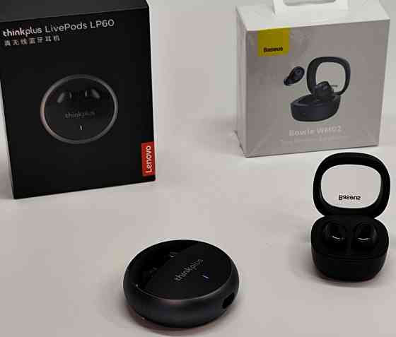 Вакуумные блютуз наушники Lenovo LP60/Baseus WM02 красивый звук микрофон. Киев
