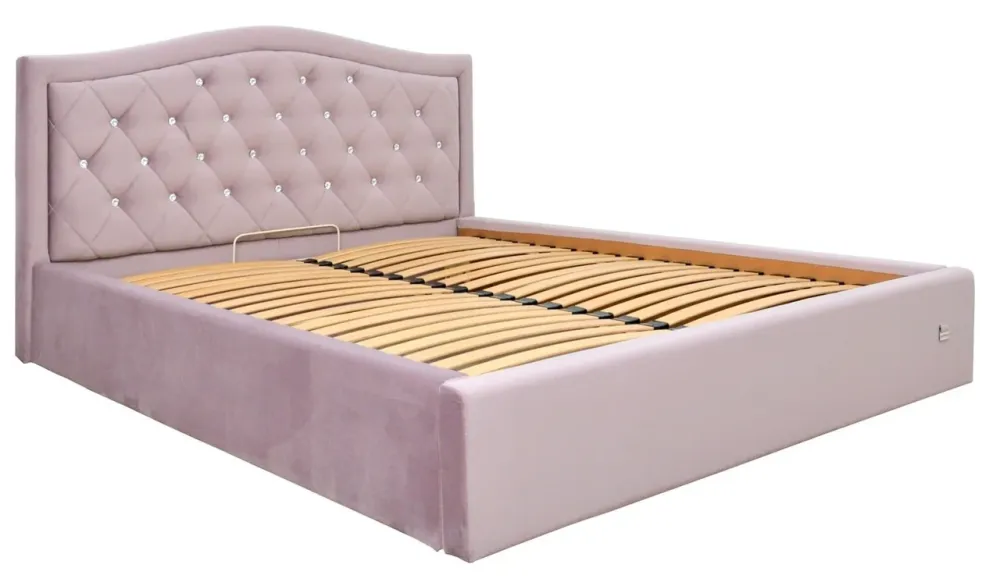 Кровать Двуспальная Scarlett Comfort 160 х 200 см Riviera 65 С1 С подъемным механизмом и нишей для белья Розовый Киев - изображение 1