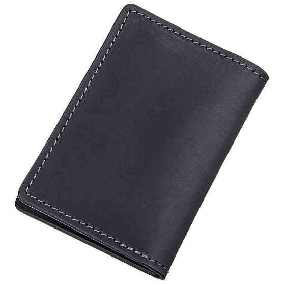 Обложка для ID-паспорта из натуральной кожи GRANDE PELLE 11203 Черная Киев