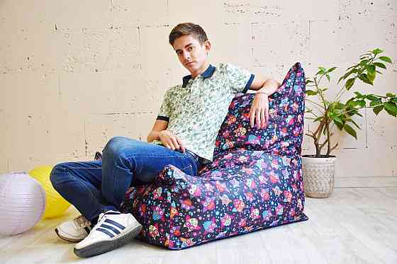 Бескаркасное кресло Вильнюс принт Совы Киев