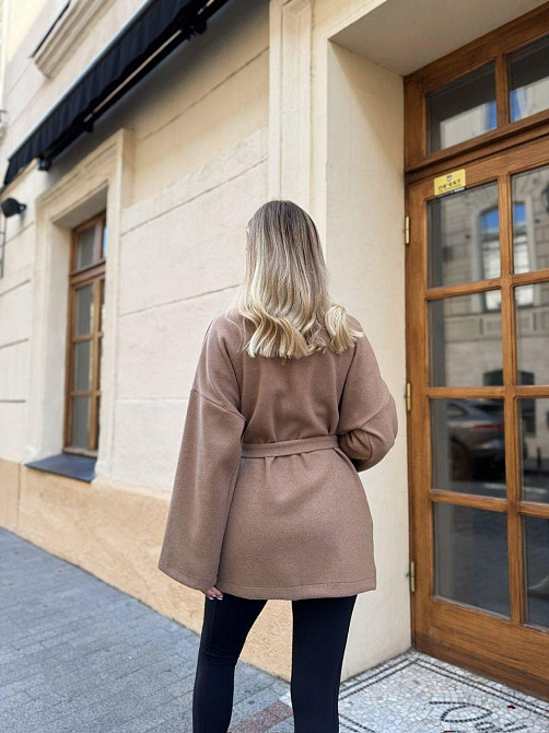 Жіночий теплий базовий кардиган із поясом турецька ангора-в'язка Коричневий, 46/48 Одеса - фото 4