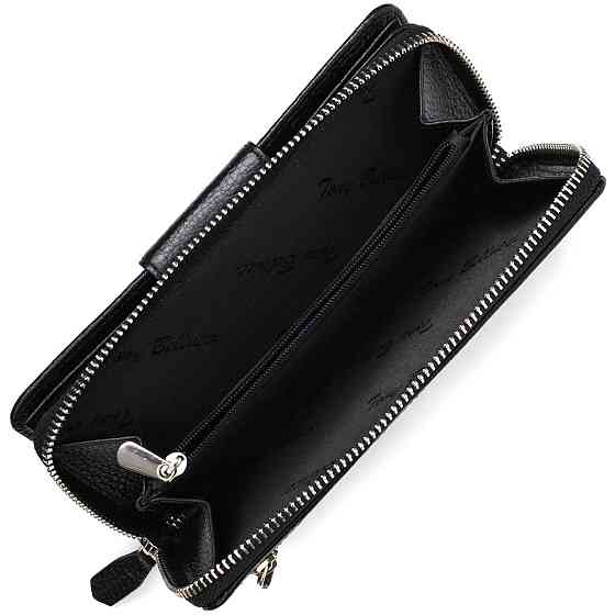 Шкіряний жіночий гаманець з блоком для карт та документів Чорний (Tony Bellucci) Київ