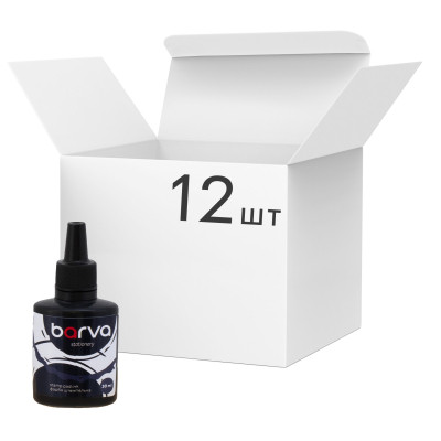 Краска штемпельная Barva 30 мл упаковка 12 шт, черная (SPI-B-002-12) Винница - изображение 1