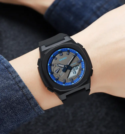 Годинники чоловічі наручні Skmei 2091 (Чорний/Синій/Білий) Київ