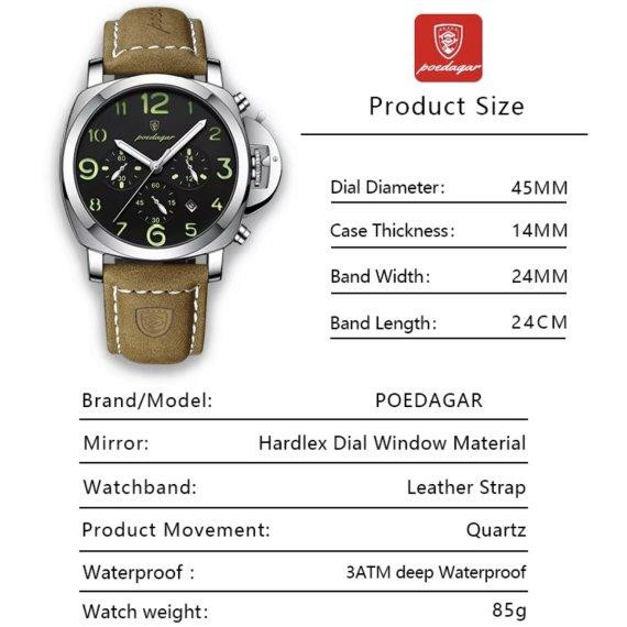 Мужские наручные часы Poedagar Luminious Киев - изображение 9