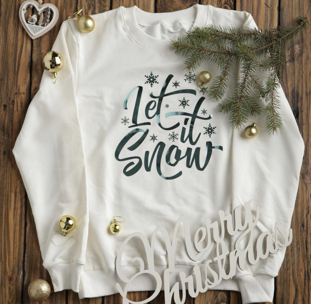 Жіночий/Чоловічий Новорічний Світшот — Let it Snow Чернівці - фото 1