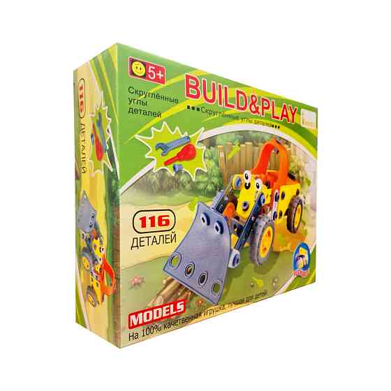 Конструктор дитячий Build&Play "Бульдозер" Keedo J-108A, 116 елементів Вінниця