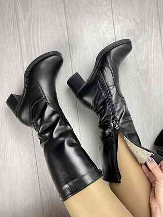 Чоботи жіночі Odzi чорні натуральна шкіра зима висота 27,5см размер 36 (2214) Коломия