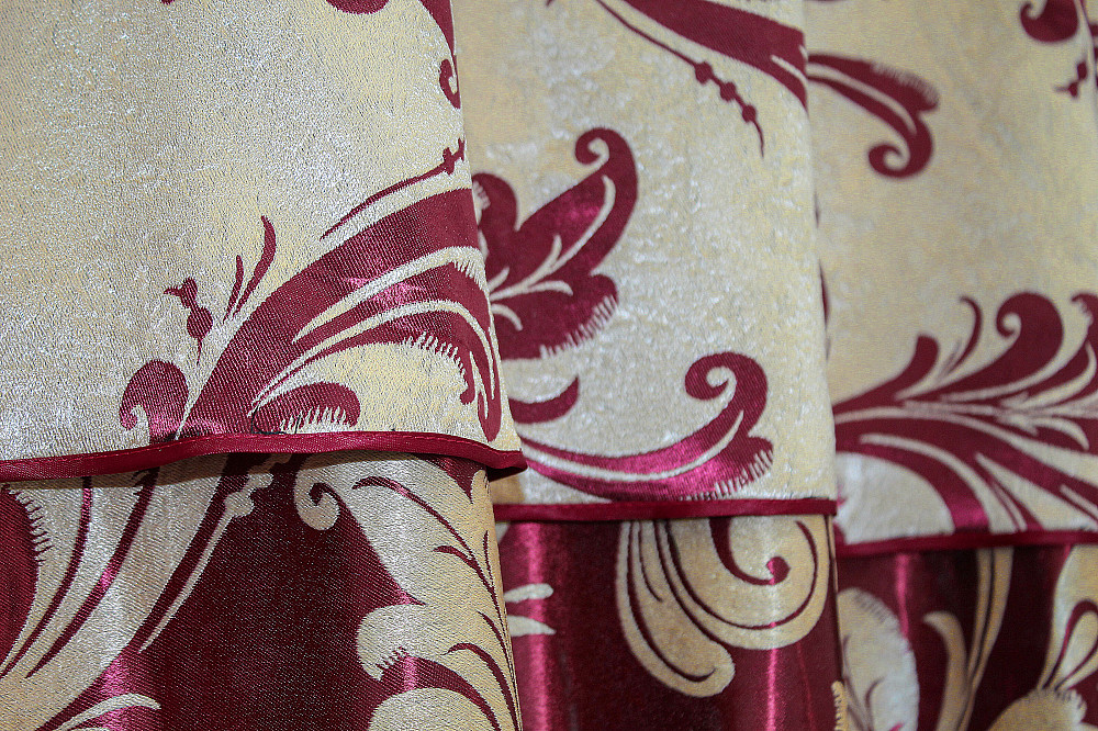 Кухонный комплект VR-Textil № 097к шторка с ламбрекеном бордовый с золотистым 270х170 см (50-918) Киев - изображение 5