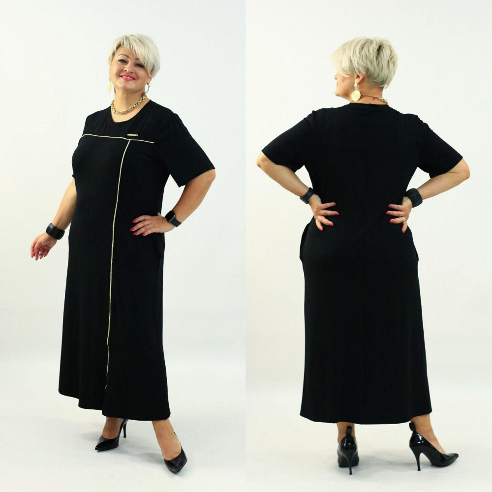 Женское длинное базовое платье батал турецкая вискоза Одесса - изображение 1