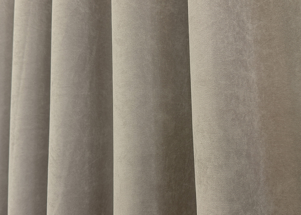 Комплект коротких штор VR-Textil Мікровелюр Petek YL № 1708ш Тауп 130х170 см 2 шт (35-0404) Київ - фото 6