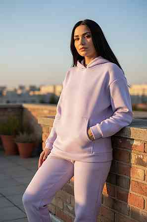 Женский спортивный теплый костюм на флисе батал Сиреневый 4XL/5XL Харьков