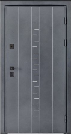Дверь входная Гермес Хьюстон 027 RAL 137 / ПВХ Антрацит 860х2050 мм Киев