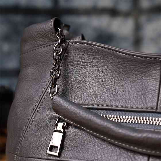 Повсякденна сумка для жінок з натуральної шкіри Vintage 22989 Сірий Київ