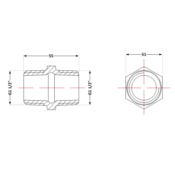 Ниппель чугунный 1