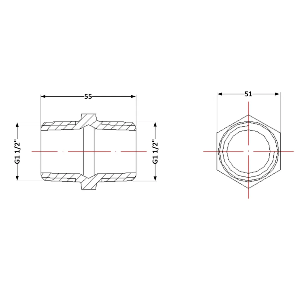 Ниппель чугунный 1
