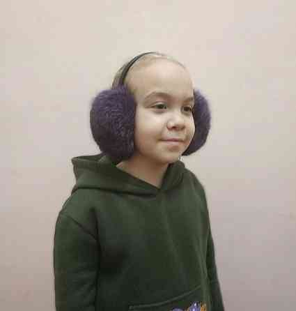 Наушники меховые теплые женские из меха кролика Фиолетовый Харьков