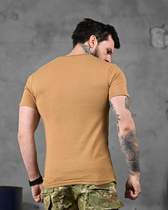 Хлопковая милитари футболка зсу кайот ДЛ6349 Одесса - изображение 3