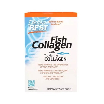 Жирные кислоты Doctor's Best Рыбий Коллаген, Fish Collagen, 30 пакетиков (DRB-00418) Винница - изображение 1