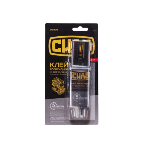 Клей епоксидний двокомпонентний 30гр в шприці сірий СИЛА Житомир - фото 1