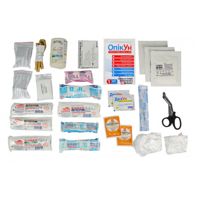 Автомобильная аптечка Poputchik 1 (АМА-1) по ГОСТ 3961-2000 футляр мягкий красный 25х12х15 (02-010-М) Винница - изображение 2