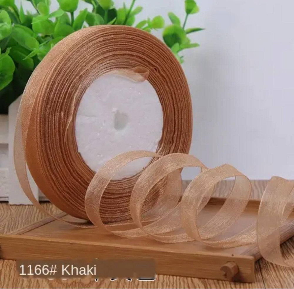 Стрічка органза, ширина 12 мм. колір молочний шоколад Київ - фото 1