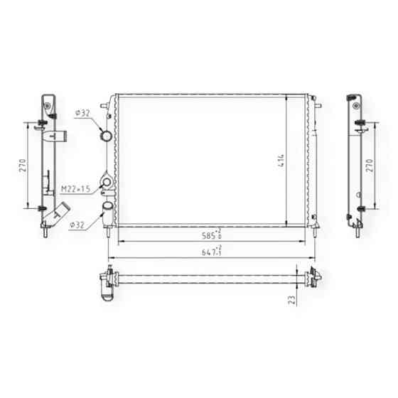 Радиатор двигателя Renault Megane 1.4-2.0 (96-03) охлаждения Мукачево