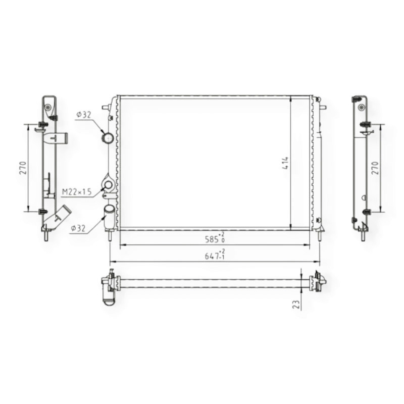 Радиатор двигателя Renault Megane 1.4-2.0 (96-03) охлаждения Мукачево - изображение 1