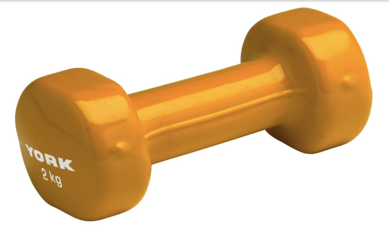 Гантелі для фітнесу вінілові круглі York Fitness 2х2кг жовтий Киев