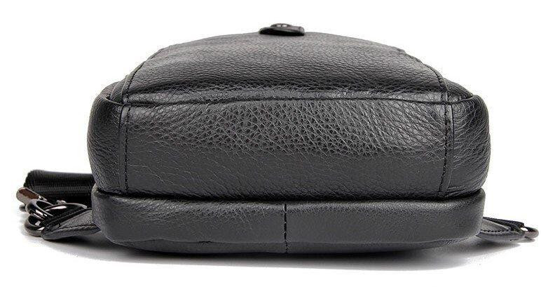 Сумка мужская кожаная в зернистой коже через плечо Vintage 14950 Черная Киев - изображение 7