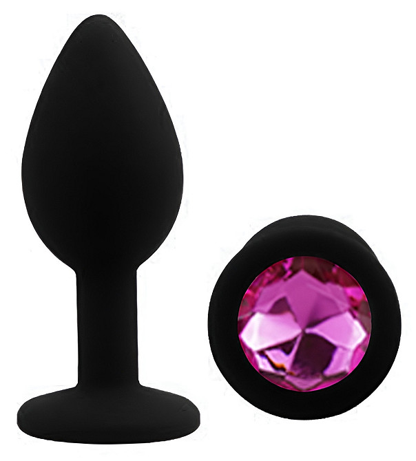 Силіконова анальна пробка EGZO - Silicone Black Round Plug Rose, size S Sex Aura Київ - фото 2