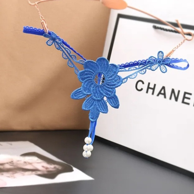 Трусики бусинки сині - розмір універсальний, резинка тягнеться до 80см Київ - фото 1