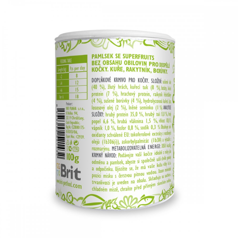 Лакомства для кошек Brit Care Cat Snack Superfruits Chicken, курица 100 г Винница - изображение 3