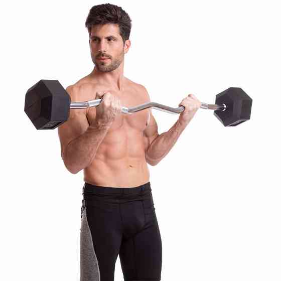 Штанга фіксована вигнута погумована Zelart 6231-30 довжина 95 см 30 кг Київ