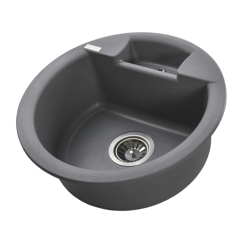 Гранітна мийка Globus Lux GURON сірий металік 480 мм-А0003 Київ - фото 2