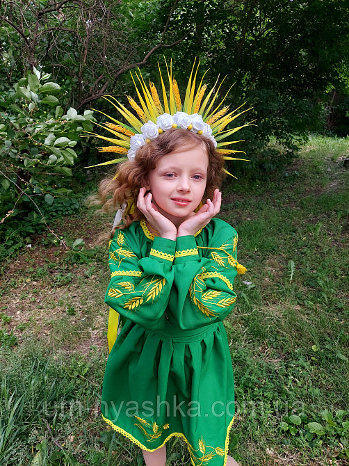 Віночок з колосками та стрічками Обідок обруч з квітами "Колоски" Кривий Ріг - фото 3