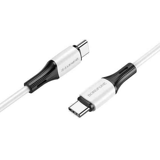 Кабель Type-C BOROFONE BX79 3A,60W, 1m, силіконовий, силіконові конектори, колір білий BX79CCW Одеса