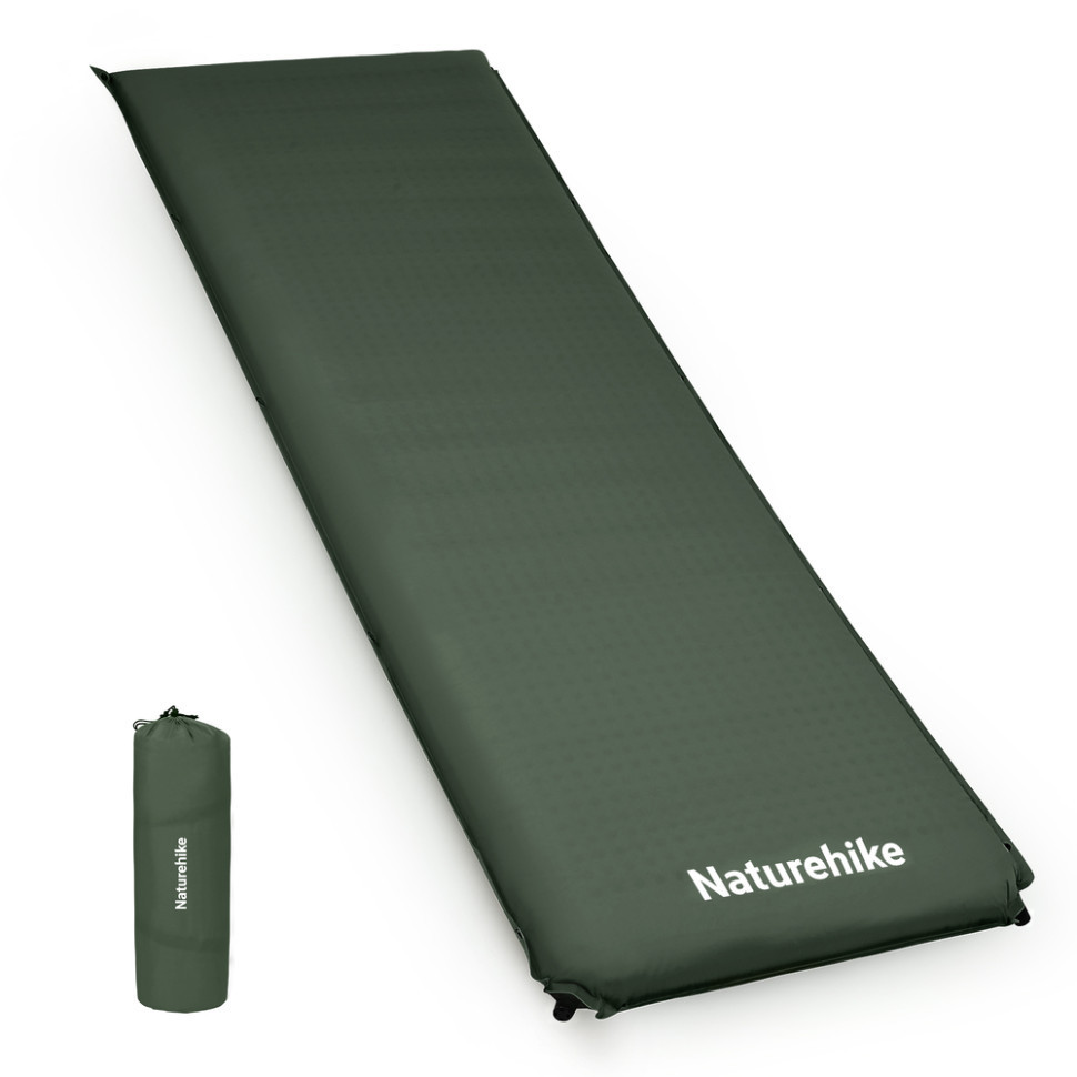 Коврик самонадувающийся одноместный Naturehike CNK2450WS020, 100 мм, темно-зеленый Киев - изображение 1