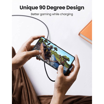 Дата кабель USB-C 2.0 to USB-C 1.0m 90° corner US334 black Ugreen (70643) Вінниця - фото 8