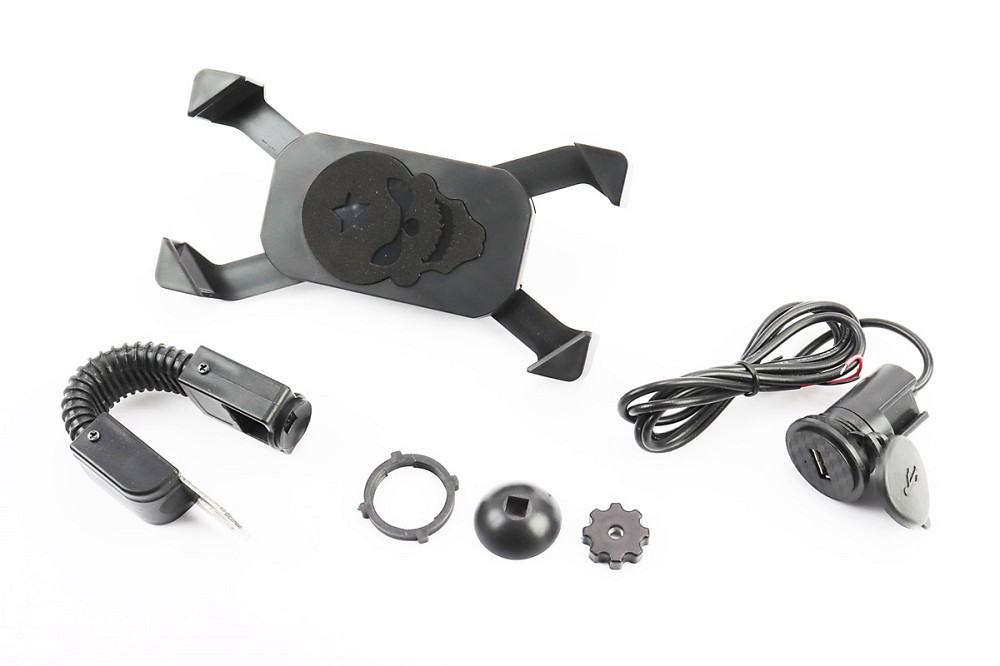 Тримач телефону на гнучкій ніжці + USB зарядка (мін. габарит телефону 60 * 124мм, макс. габарит 80 * 160мм) Київ - фото 1