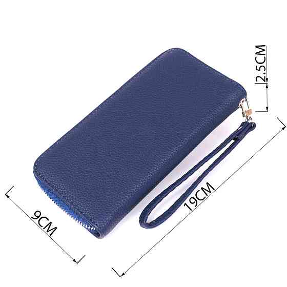 Кошелек женский на одну молнию из экокожи флотар KIVI 19013 Синий Киев