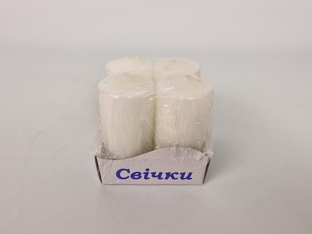 Цветная Цилиндр парафиновая свеча (40/80) БЕЛАЯ  (4 шт) Харьков - изображение 2