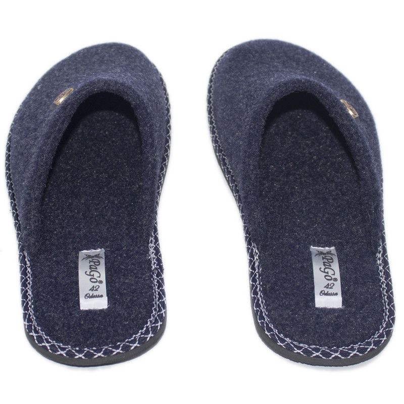 Хатні капці чоловічі кімнатні закриті PaGo синій повсть розмір Одеса - фото 5