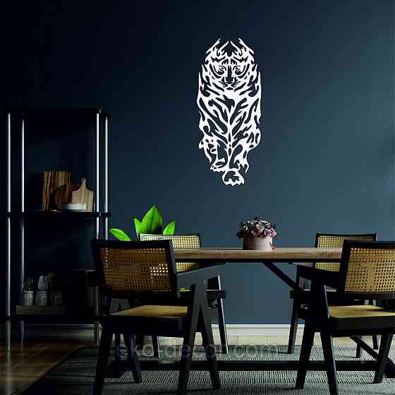 Настінний декор Панно «Тигр» Декор на стіну 70*30 см, Білий Київ
