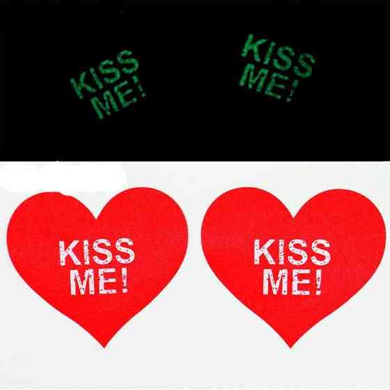 Вінілові наклейки на соски, що світяться, "Kiss Me!" - Садо-мазо Вінниця