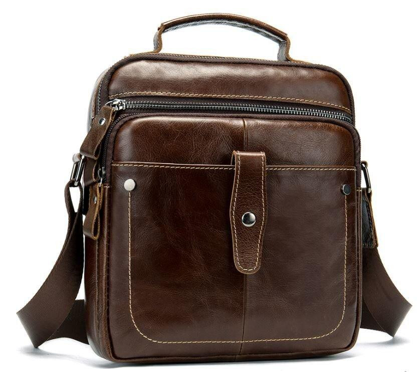 Сумка мужская гладкая Vintage 14700 Коричневая Киев - изображение 9